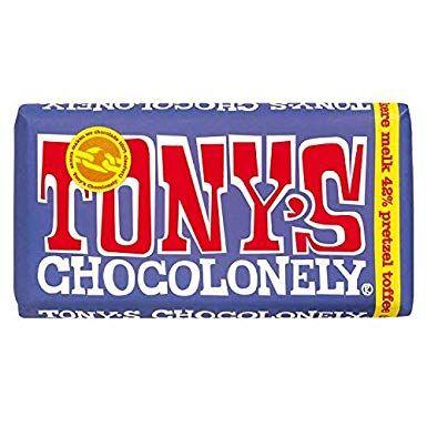 Tony's Logo - Tony's Chocolonely Dark Milk Chocolate Pretzel Toffee 180g: Amazon
