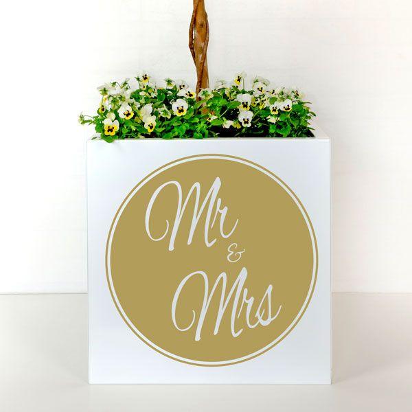 Planters Logo - Mr & Mrs' Wedding Planters With Gold Logo | The Plant Pot Shop