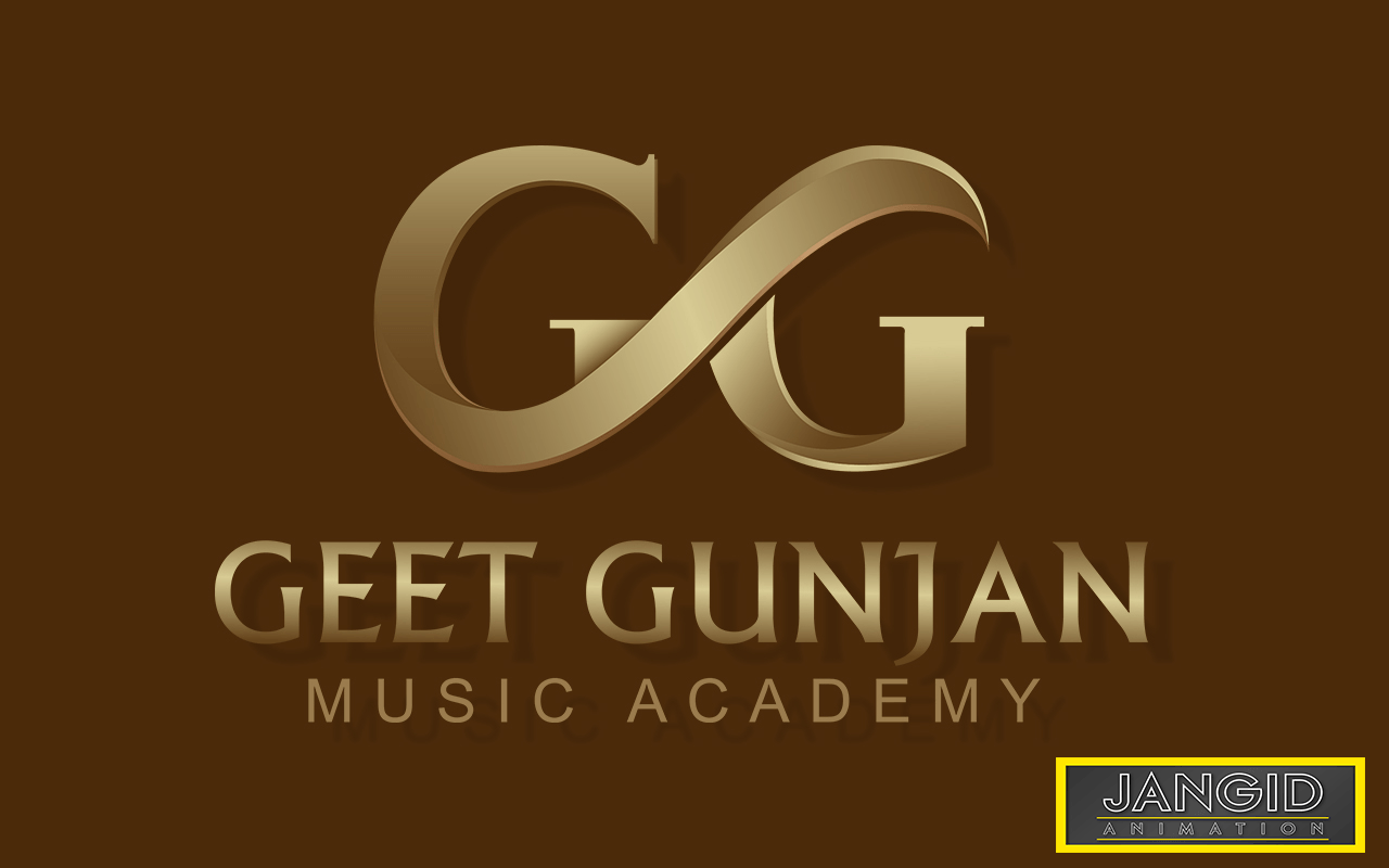 Golden Logo - Geet Ganjan Music Academy Golden Logo Design by JANGID ANIMATION