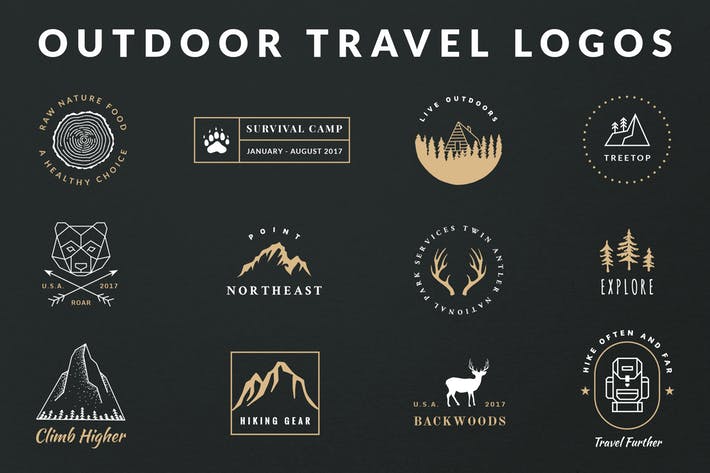 Outdoor Logo - Vintage Outdoor Travel Logos by adrianpelletier on Envato Elements