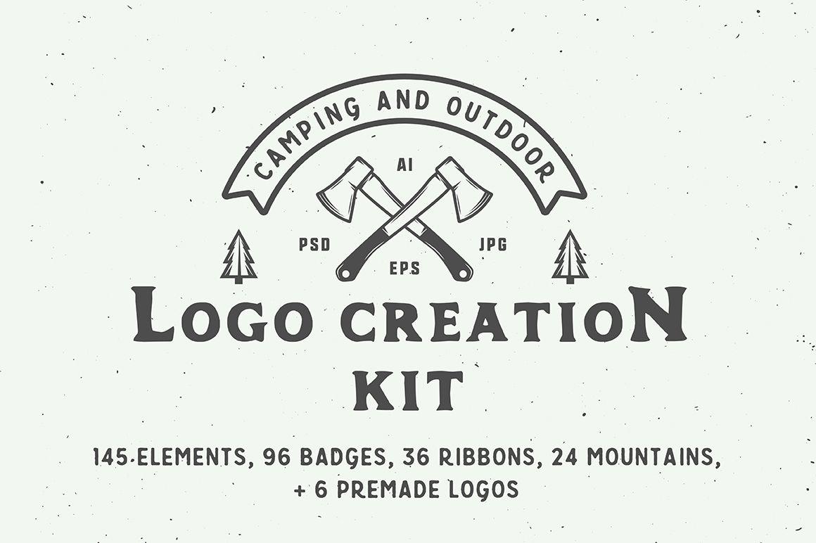 Outdoor Logo - Camping Outdoor Logo Creation Kit