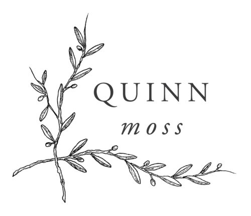 Branch Logo - illustrated olive branch logo for Quinn Moss Photography. esther