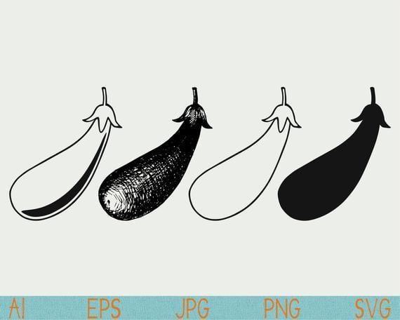 Eggplant Logo - eggplant svg/clipart/silhouette/png/cut file/vinyl/EPS/digital | Etsy