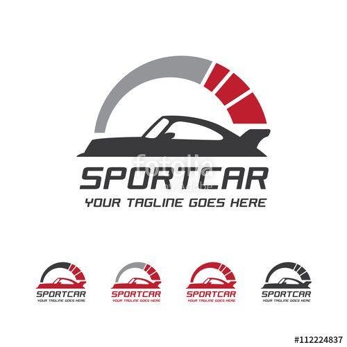 Tachometer Logo - Sport Car with Tachometer Logo