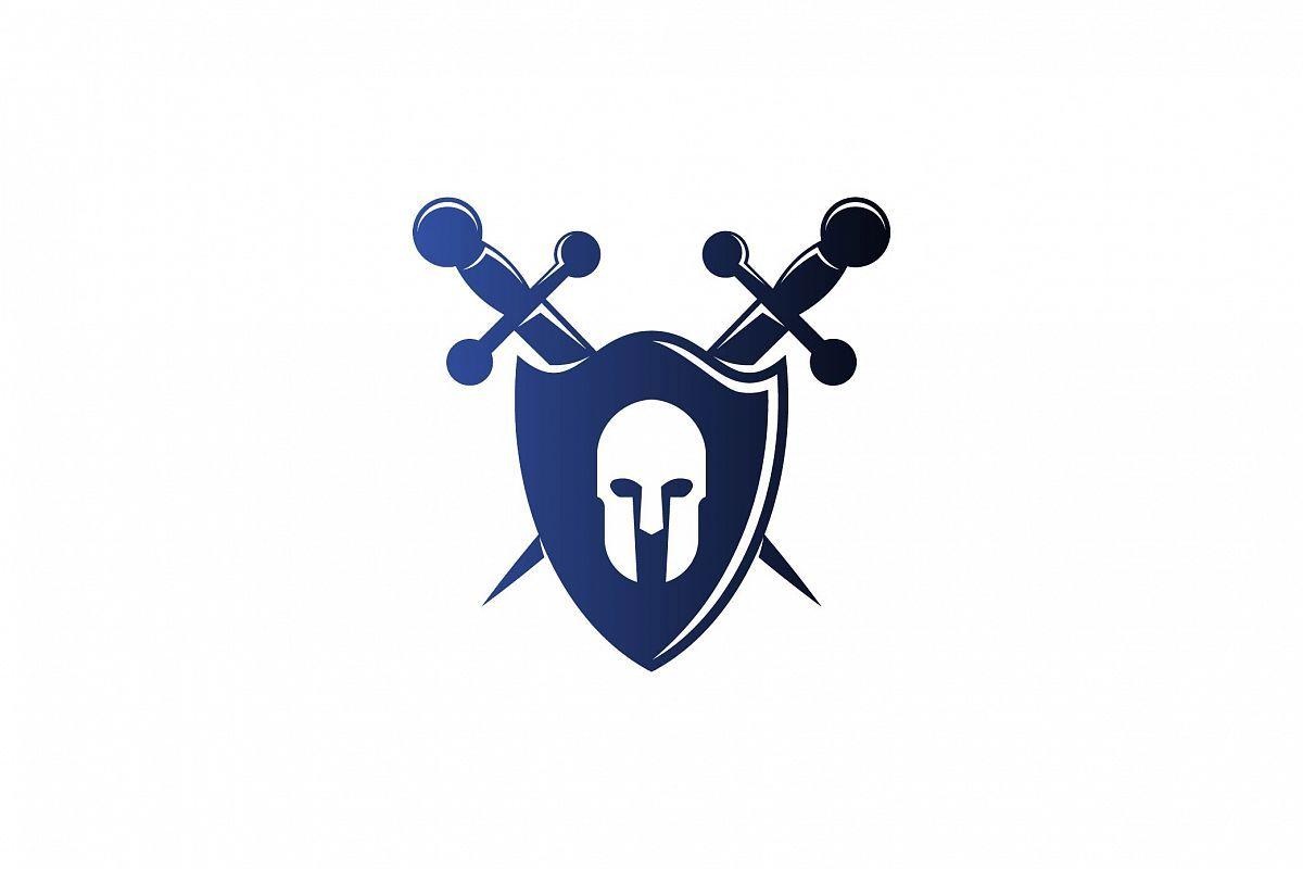 Protect Logo - warrior shield and sword protect logo design inspiration