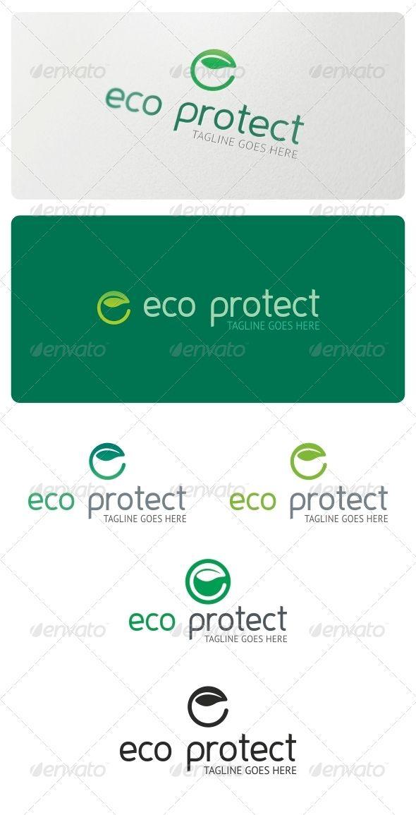 Protect Logo - Eco Protect Logo Template. Fonts Logos Icons. Logo
