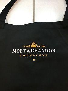 Moet Logo - MOET & CHANDON CHAMPAGNE FULL LENGTH APRON WITH GOLD MOET LOGO | eBay