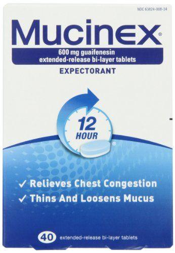 Mucinex Logo - Pack 12 Hour Chest Congestion Expectorant Tablets, 40