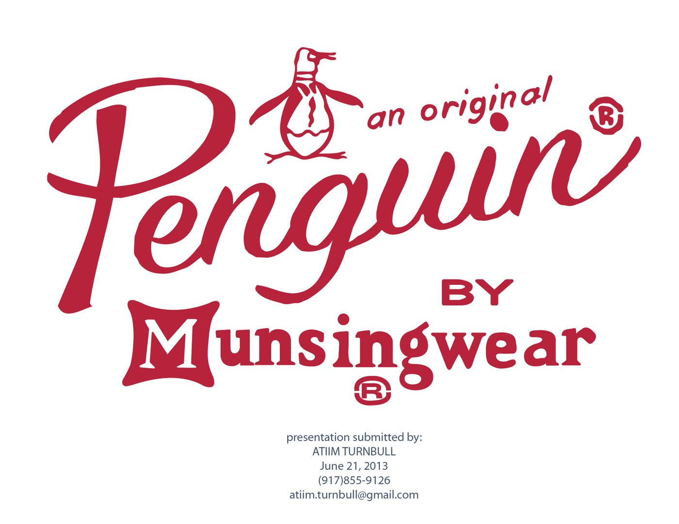 Munsingwear Logo - Penguin by Munsingwear by Atiim Turnbull at Coroflot.com