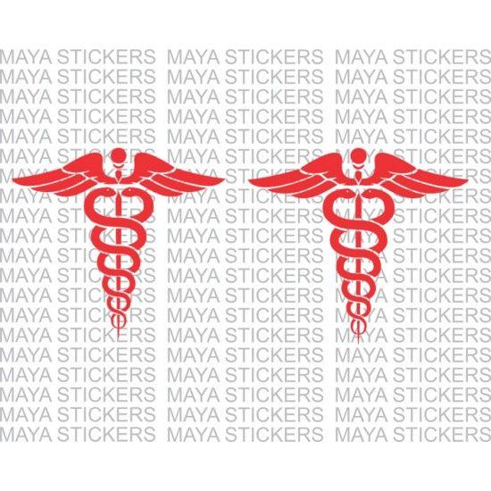Docter Logo - Doctor emblem stickers for scooty, cars, and bikes ( Pair of 2 )