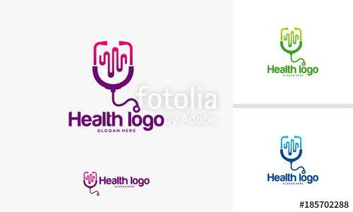Docter Logo - Health logo designs concept, Doctor logo designs with pulse symbol ...