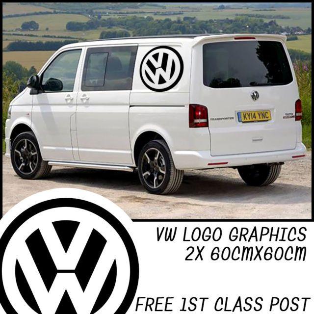 Van Logo - 2x 60cm VW TRANSPORTER Camper Van Logo Graphic Large Graphics Decals