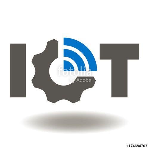 Iot Logo - IOT Gear WIFI Icon Vector. Internet of Things Service Illustration