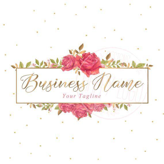 Flowers Logo - DIGITAL Watercolor flowers logo design roses watercolor