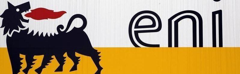 Eni Logo - The logo of oil company Eni is pictured at San Donato Milanese near