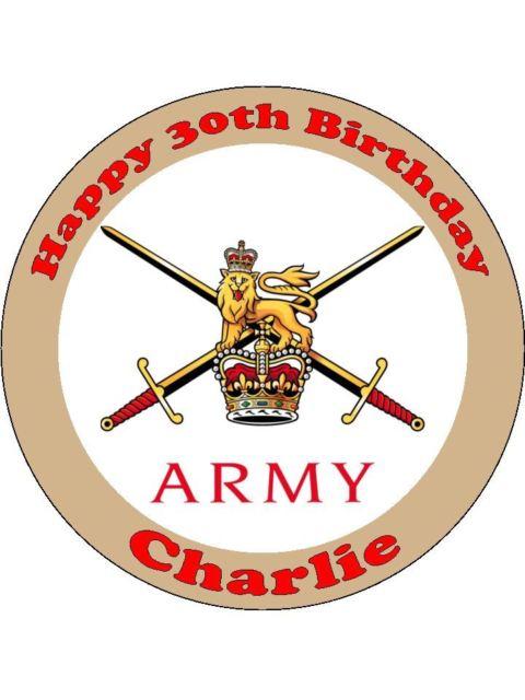 Soldier Logo - Personalised Army Veteran Soldier Logo Edible Icing Birthday Cake ...