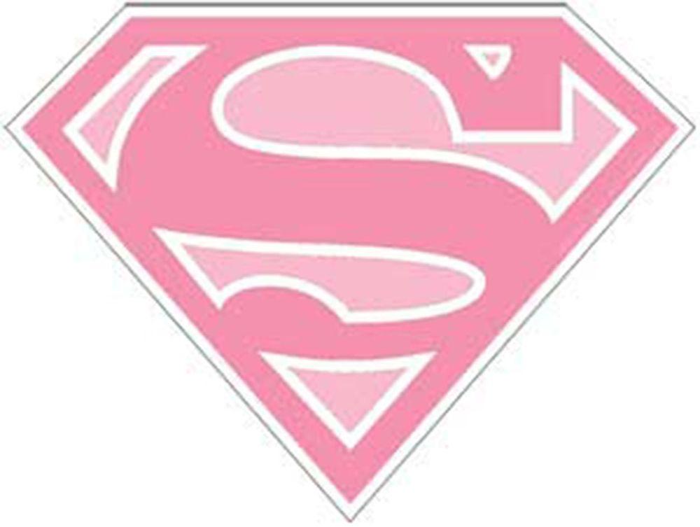 Pink Logo - GIRLS SUPERWOMAN Pink Logo 2010 Shaped VINYL STICKER Official