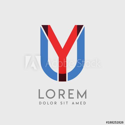 Yu Logo - YU logo letters with blue and red gradation this stock