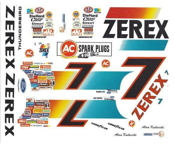 Zerex Logo - 7 Alan Kulwicki ZEREX Ford 1/24th - 1/25th Scale Waterslide Decal | eBay