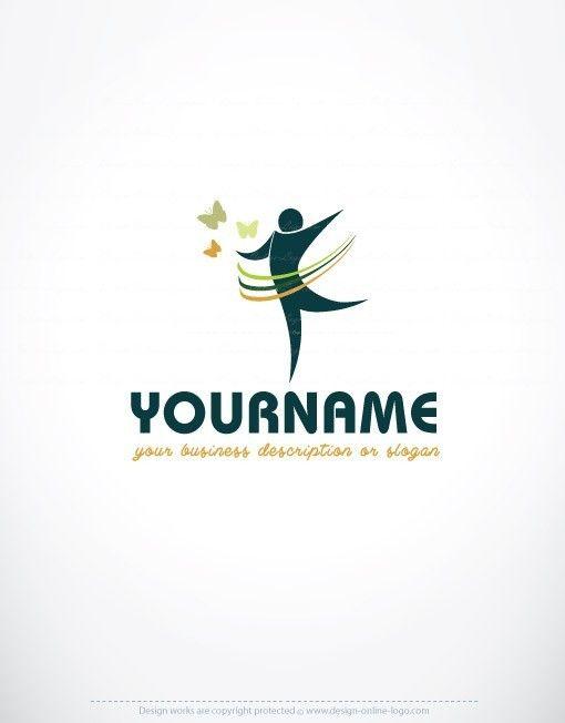 Butterflies Logo - Exclusive Design: person butterflies logo + Compatible FREE Business