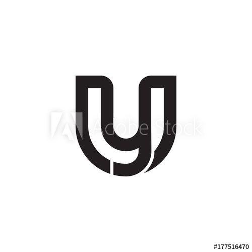 Yu Logo - Initial letter uy, yu, y inside u, linked line circle shape logo