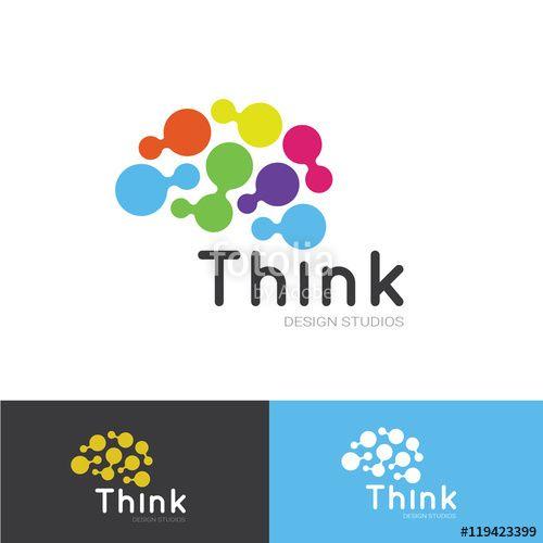 Think Logo - Think logo, creative idea logo template, brain logo design vector