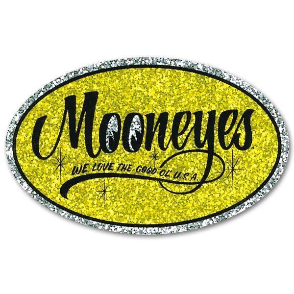 Mooneyes Logo - Mooneyes Oval Glitter Decal