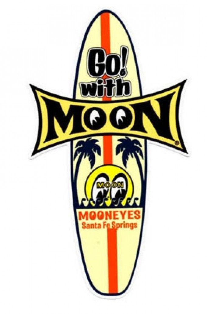 Mooneyes Logo - Buy Sticker, Mooneyes Vintage Surfboard 'Go With Moon' Decal - DM147 ...