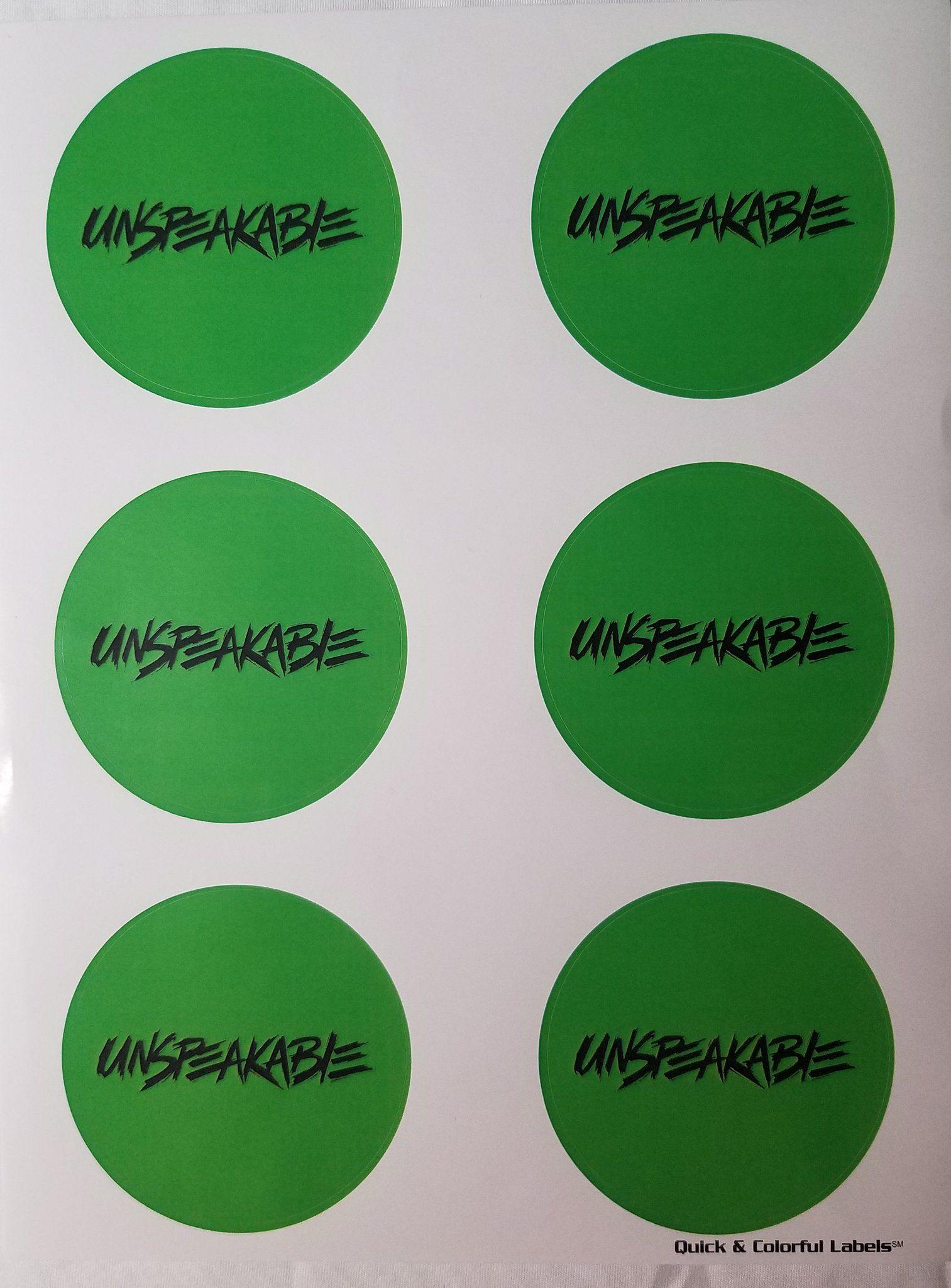 UnspeakableGaming Logo - UnspeakableGaming Merch Green Stickers