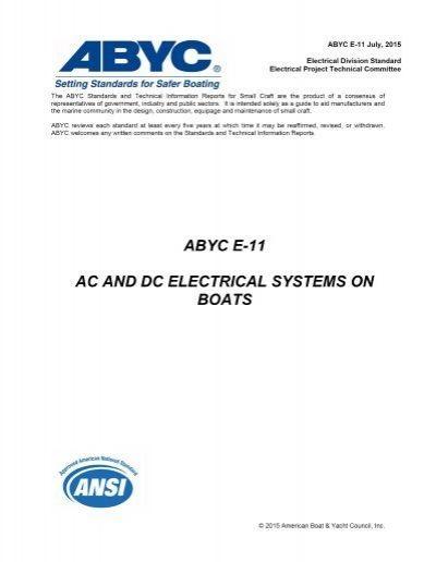 ABYC Logo - Abyc E11 Electrical Standard Installation Of Wiring Diagram