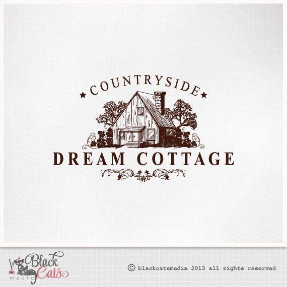 Cottage Logo - Vintage Countryside House Cottage Logo Design by BlackCatsMedia ...