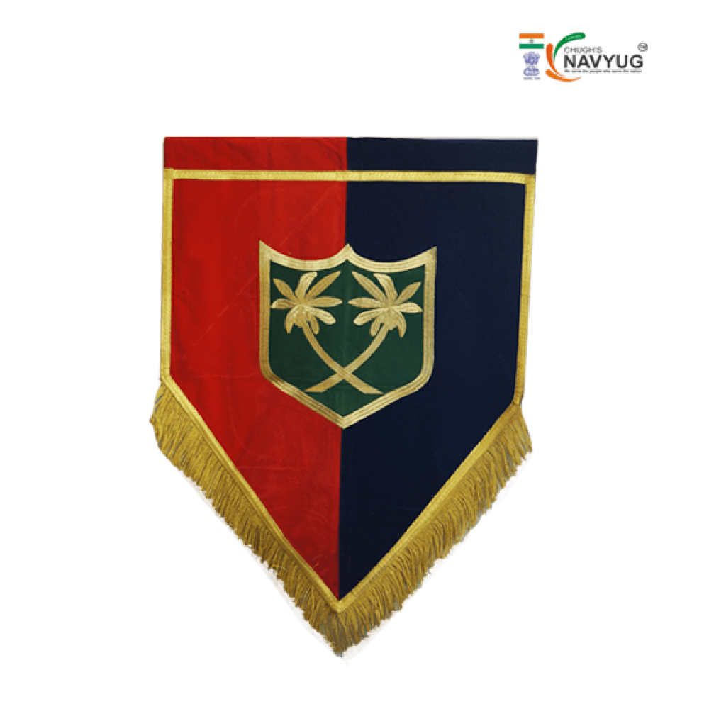 BSF Logo - bsf t pole Flag |banner with velvet fabric golden Zari Logo & golden ...