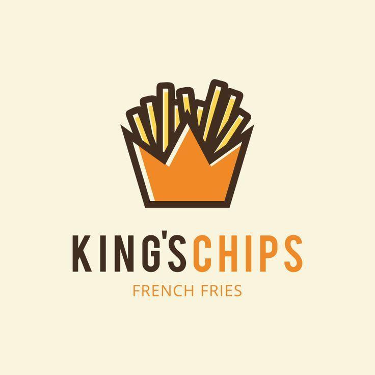 Fries Logo - King's Chips logo design created by combining a chip container with ...