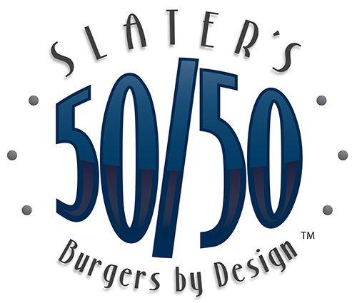 50/50 Logo - Slater's 50/50 - Burgers. Bacon. Beer.
