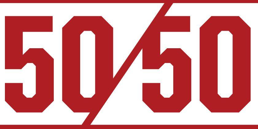 50/50 Logo - 50-50 and Golden Goal unclaimed – Ebbsfleet United Football Club ...