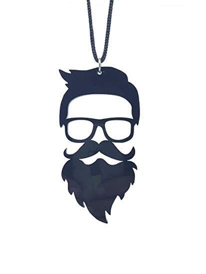 Beard Logo - Hipster Beard Man with Glasses Hanging Logo: Amazon.in: Car & Motorbike