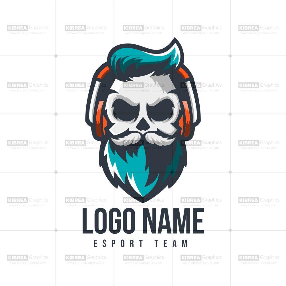 Beard Logo - Buy Beard Skull Mascot Logo for esports Team, Youtube or twitch channel
