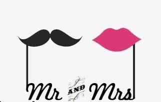 Married Logo - Married Element, Moustache, Lips, Cartoon Logo PNG and PSD File
