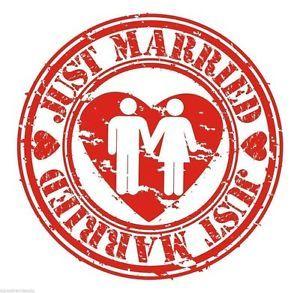 Married Logo - Just Married Newlyweds Round logo Circle Sticker Decal Graphic Vinyl ...