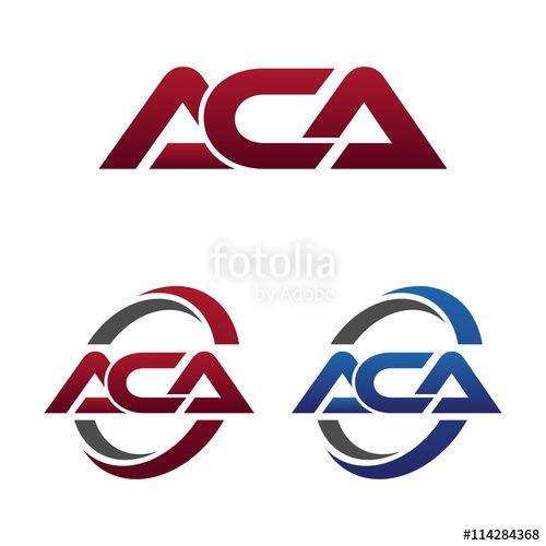 ACA Logo - Modern 3 Letters Initial logo Vector Swoosh Red Blue aca Stock