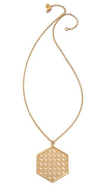 Shopbop Logo - Tory Burch Perforated Logo Pendant Necklace