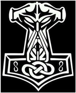 Heathen Logo - Thor's Hammer Mjolnir viking norse odin sticker decal heathen freyja ...