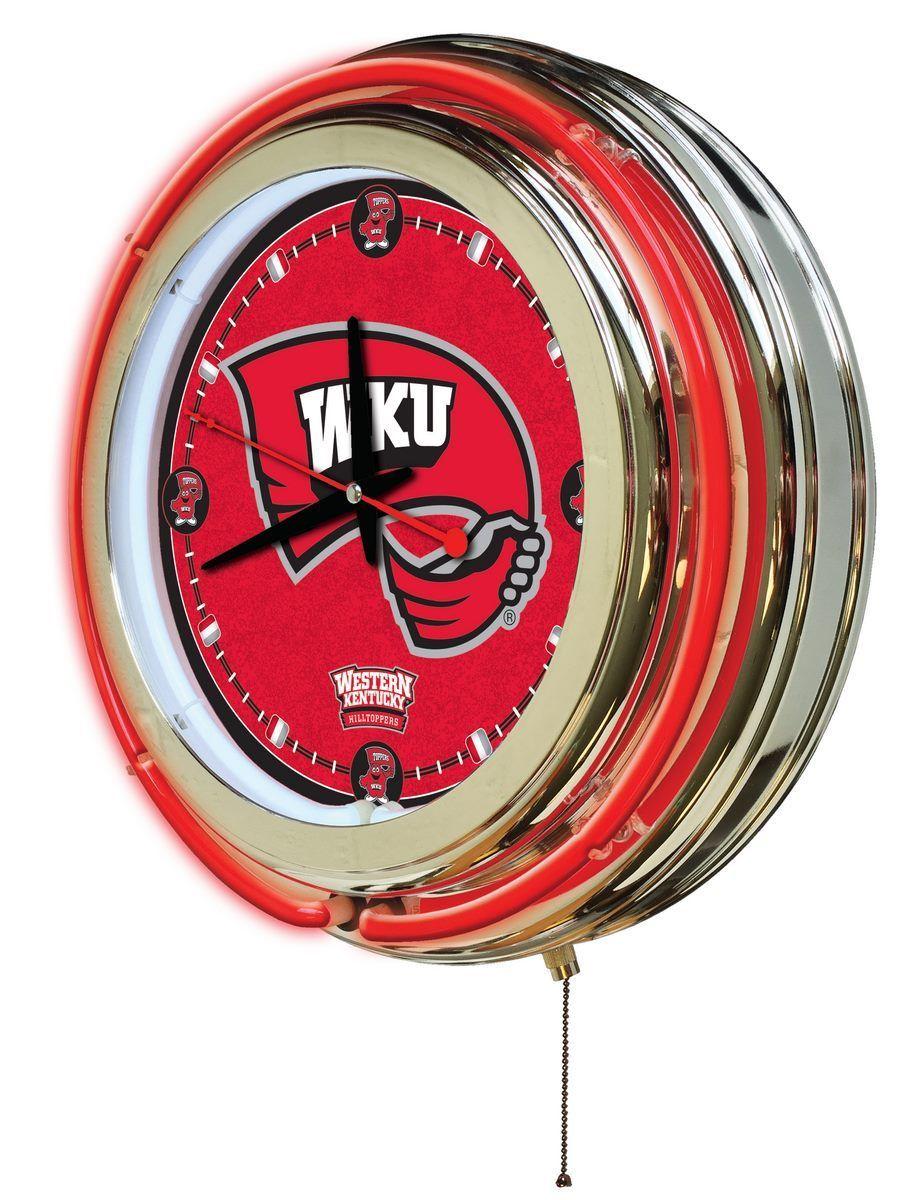 Hilltoppers Logo - Western Kentucky University Neon Clock - Hilltoppers Logo