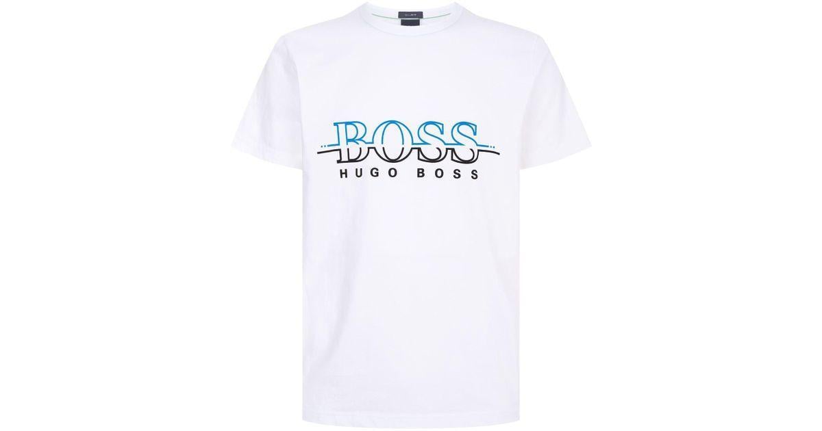 Textured Logo - Boss Textured Logo T-shirt in White for Men - Lyst