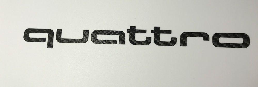 Textured Logo - Audi Quattro Logo style Decal in Textured Carbon Fibre 185mm 15mm x ...