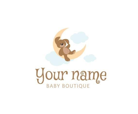 Babysitting Logo - Pre-made bunny and moon logo baby boutique daycare logo | Etsy