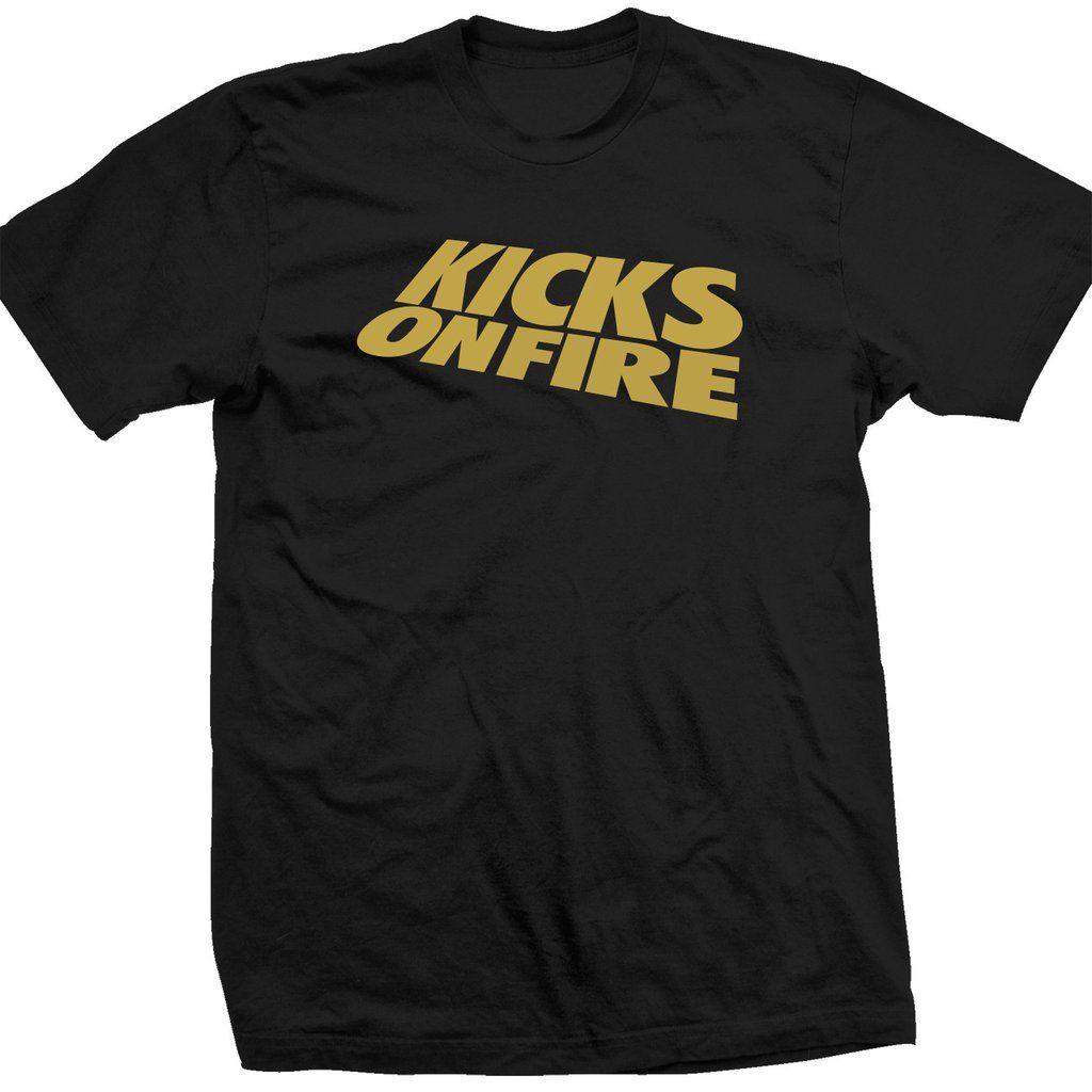 KicksOnFire Logo - KicksOnFire Black / Metallic Gold T-Shirt (Limited Offer ...