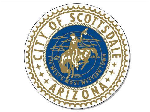 Scottsdale Logo - 4x4 inch ROUND CITY of SCOTTSDALE Seal Sticker - Arizona decal logo ...