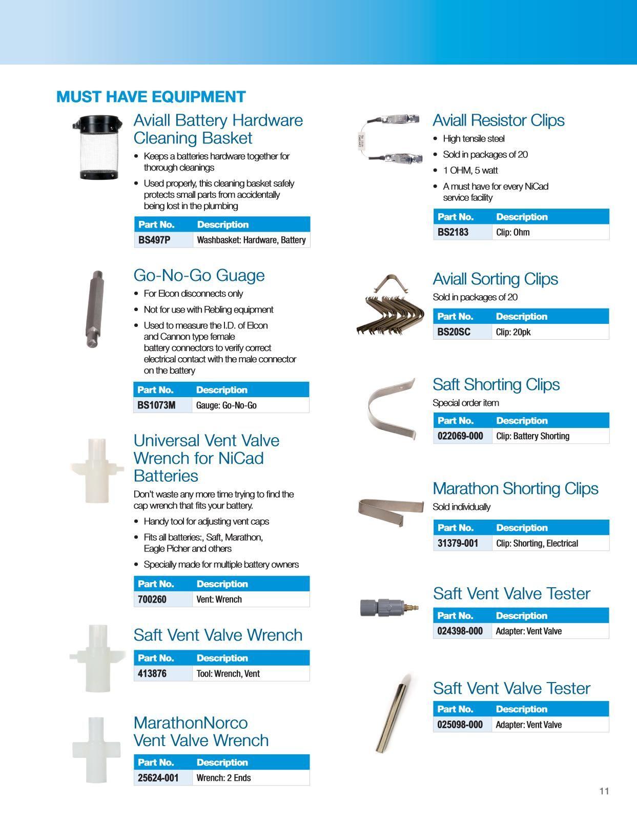 Aviall Logo - Service Tools - Battery Catalog Page 12