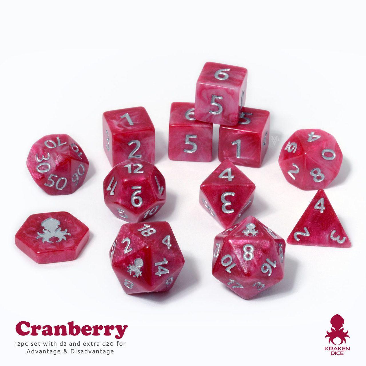 Cranberry Logo - Cranberry 12pc DnD Dice Set With Kraken Logo